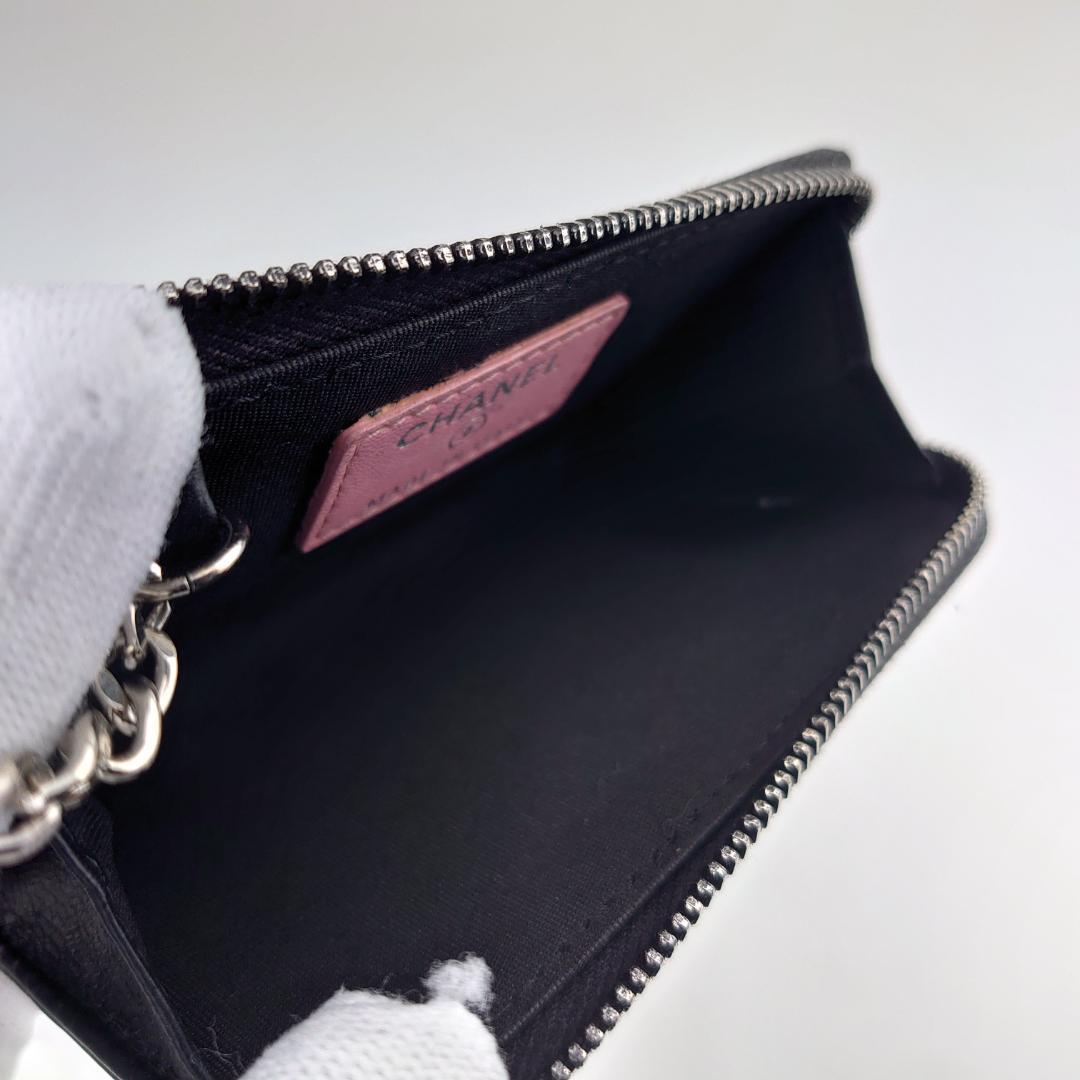 【美品】シャネル　カメリア　カードケース　L字ラウンドファスナー　1182