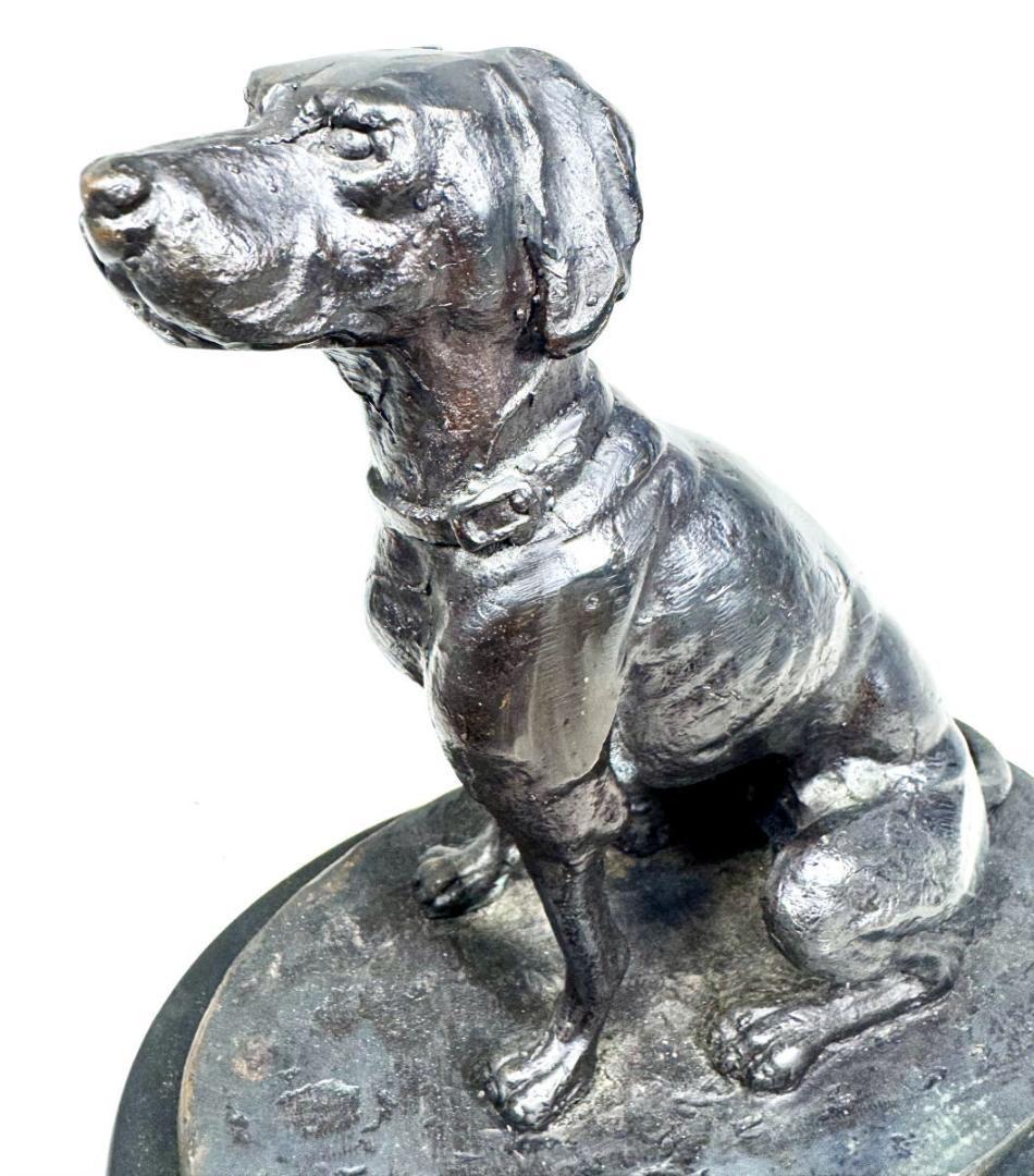 古銅 狩猟犬 ブロンズ像 銅像 座り像 約2780g 入手困難 WWST022