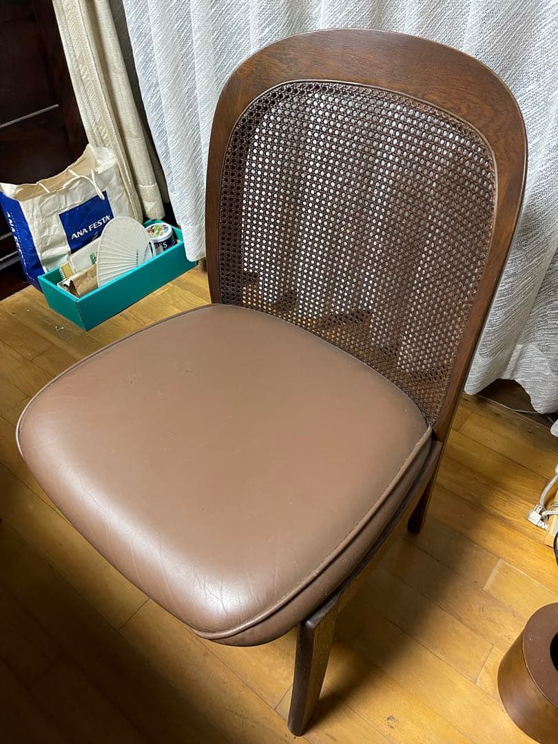 ダークブラウン楕円形ダイニングテーブルセット