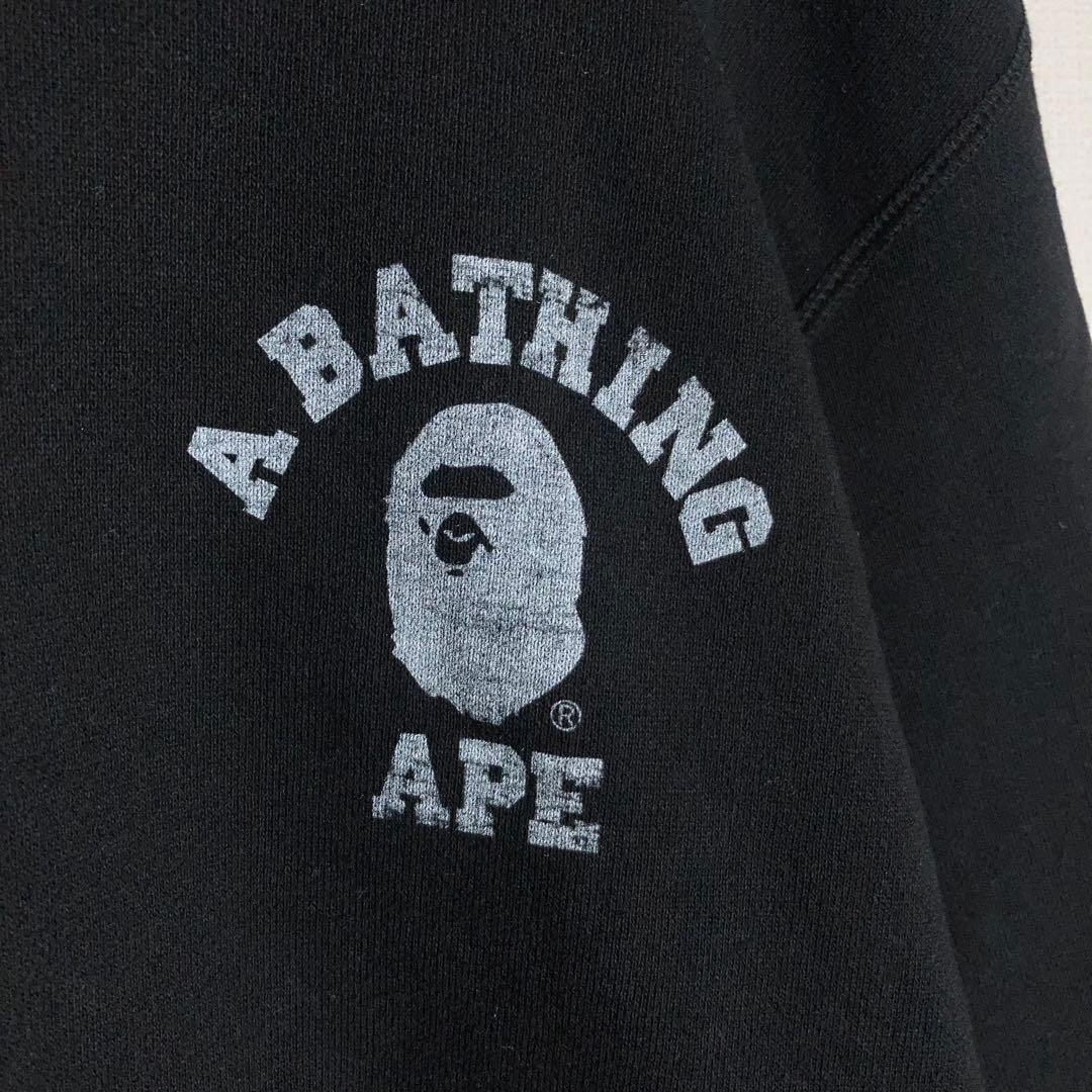 【美品】A Bathing Ape フルジップパーカー ビッグロゴ 黒 L.