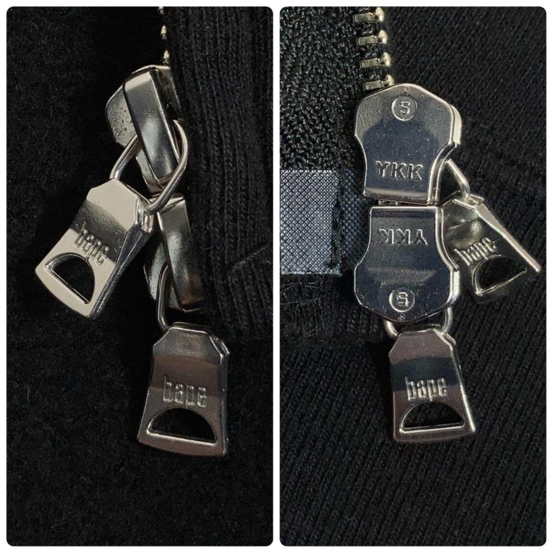 【美品】A Bathing Ape フルジップパーカー ビッグロゴ 黒 L.