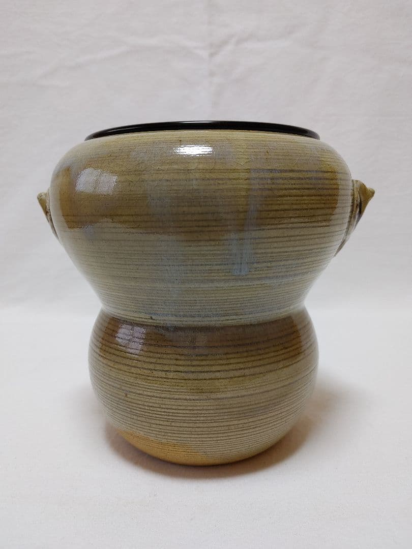 倣仁清箪瓢水指　萬古焼松古窯　佐久間松芳作