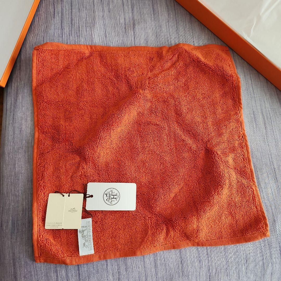 HERMES エルメス 箱付き タオルセット オレンジ ホワイト