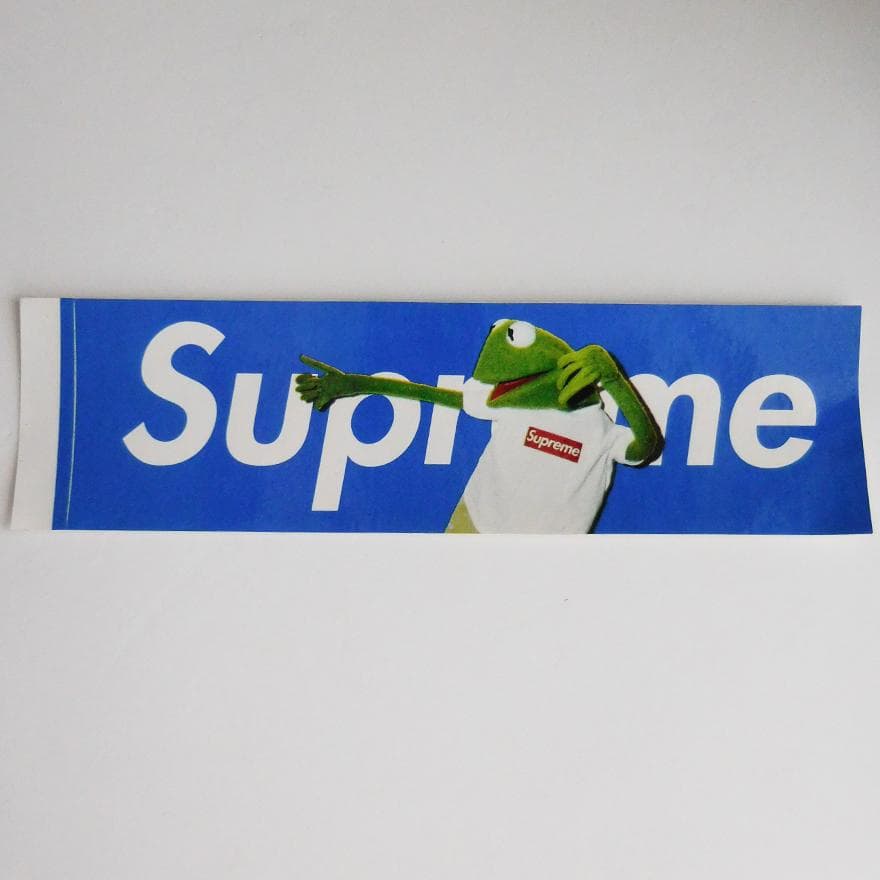 Supreme カーミット ボックスロゴ ステッカー ブルー Kermit