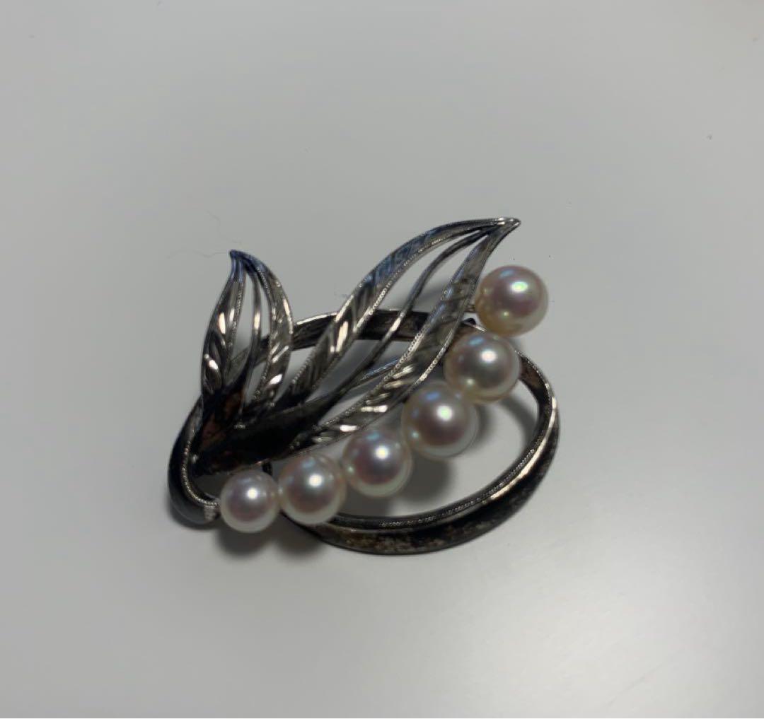 最終値下げ　ヴィンテージ　1960年代　銀座ミキモト　6珠　ブローチ　ケース付き