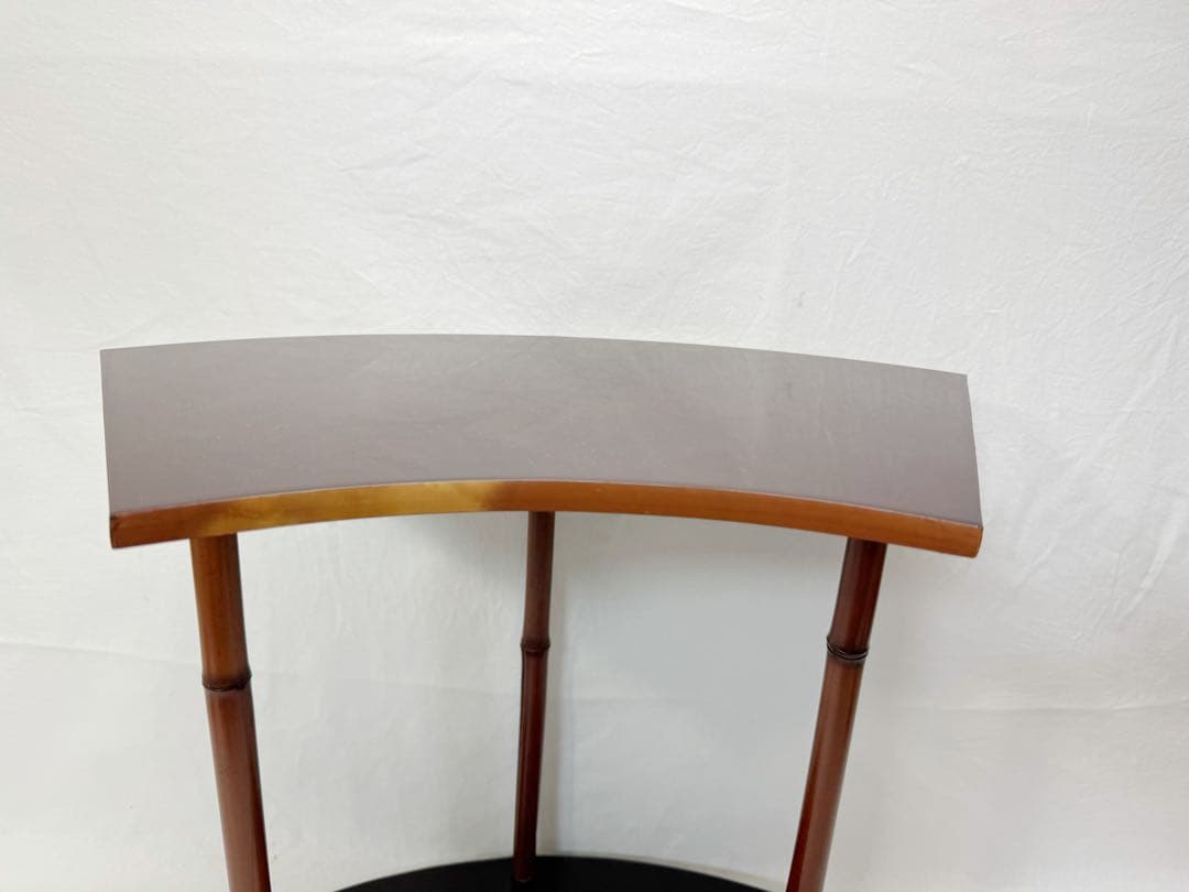 ほぼ未使用 茶道具 靖斎作 而妙斎好写 煤竹柱 扇面棚 元箱