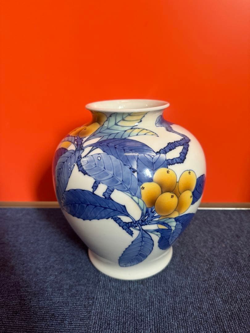 1954 深川製磁　枇杷文　花瓶　時代物
