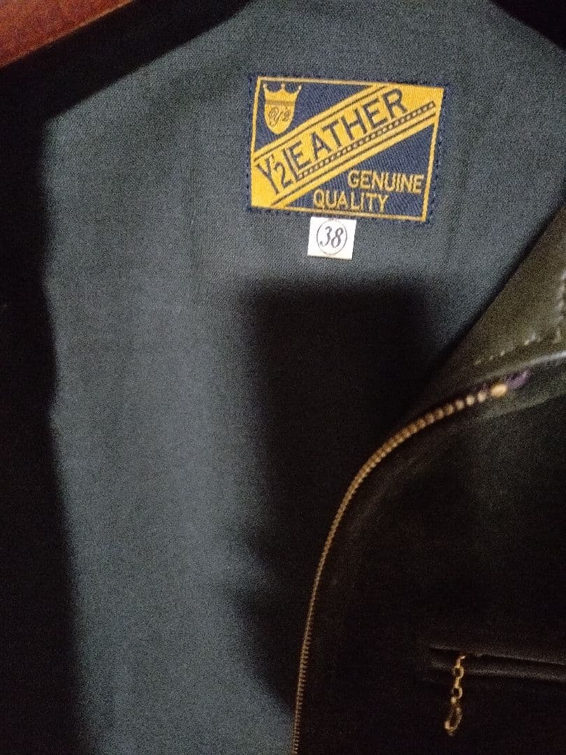 y'2 leather　シングルライダース　ステアスエード　オリーブ