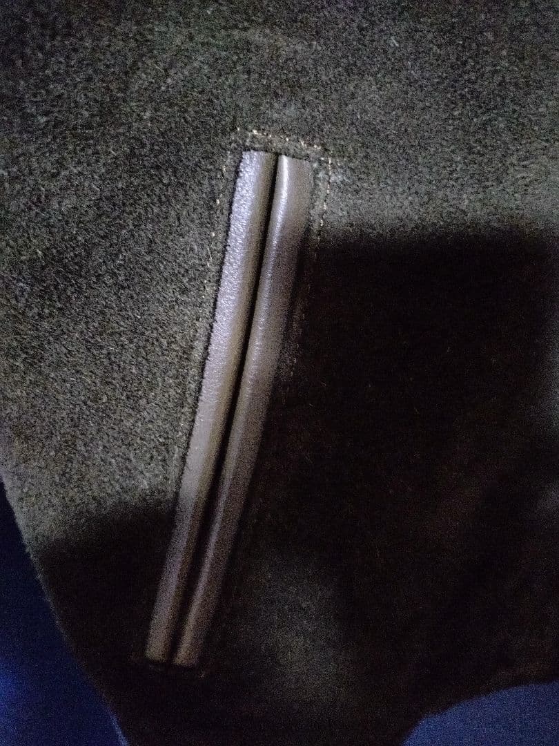 y'2 leather　シングルライダース　ステアスエード　オリーブ