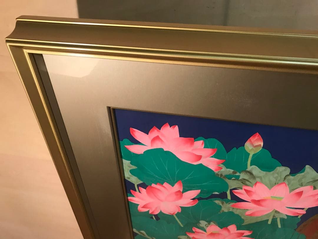 中島千波「大日如来蓮池図」リトグラフ＋エンボス技法　直筆サイン・作品証明シール有