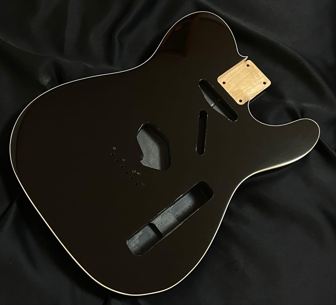 テレキャスターNo73バインディングボディ　ブラック　ラッカー塗装