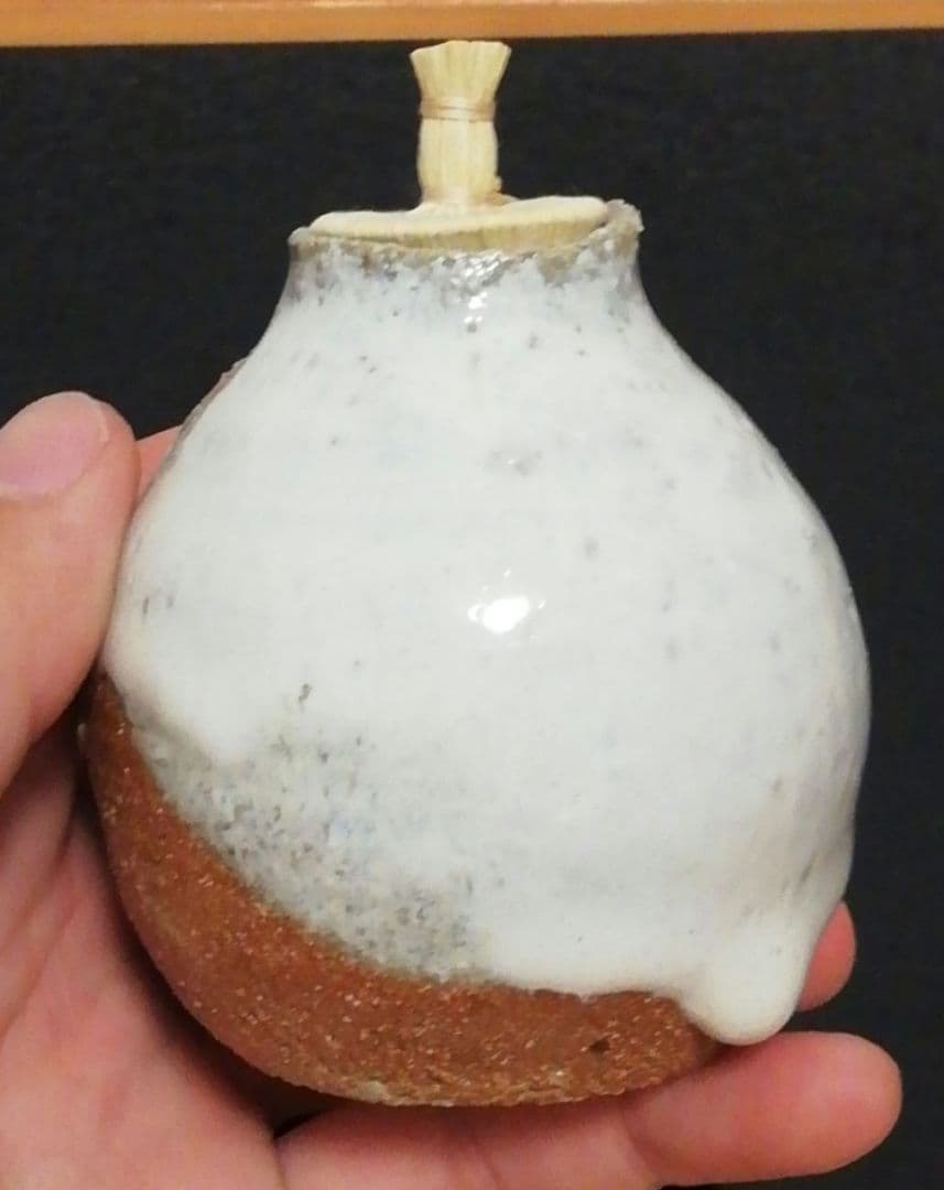 徳澤光則作　唐津焼　斑唐津　振出　共箱　茶道具