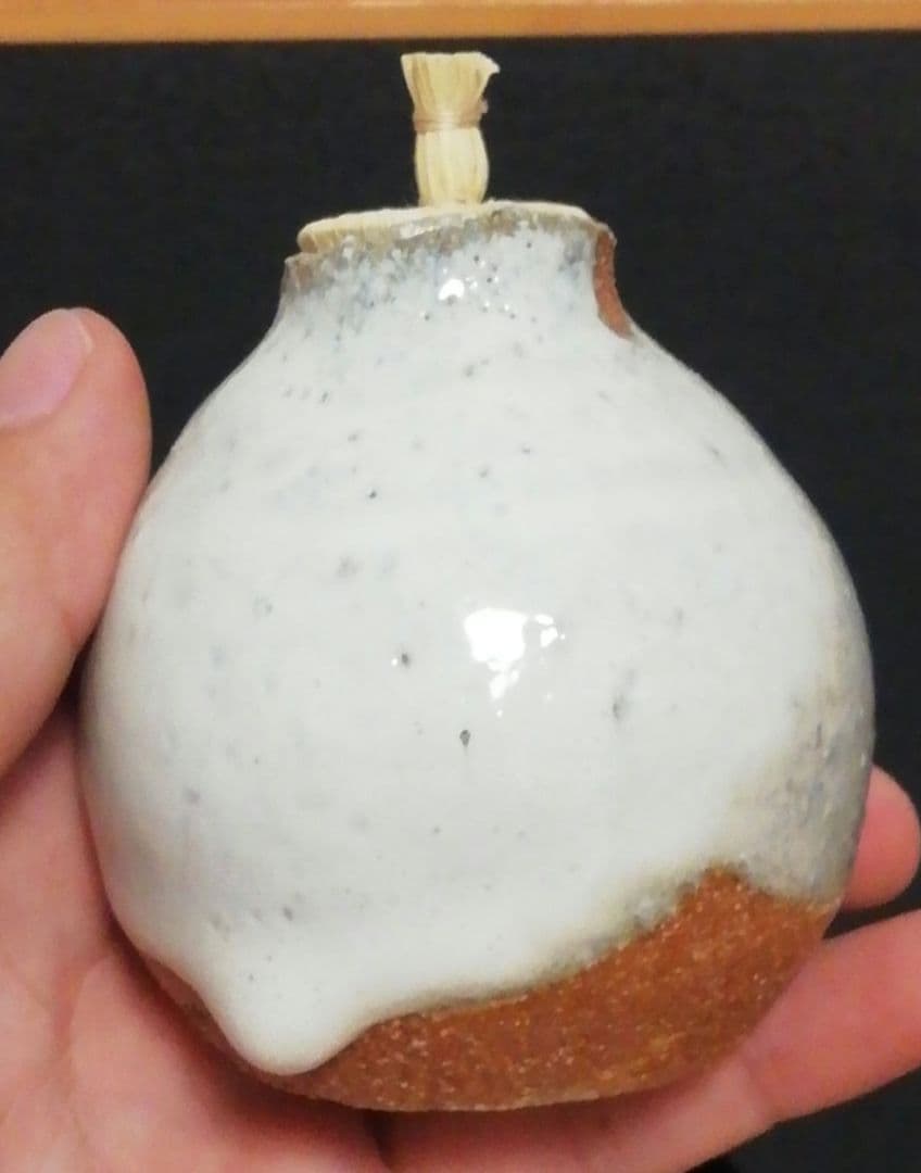 徳澤光則作　唐津焼　斑唐津　振出　共箱　茶道具