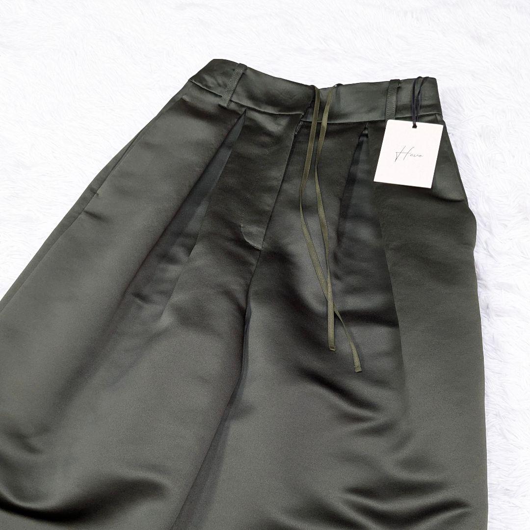 未使用 美品 2024SS Heve サテンフレアガウチョパンツ 36