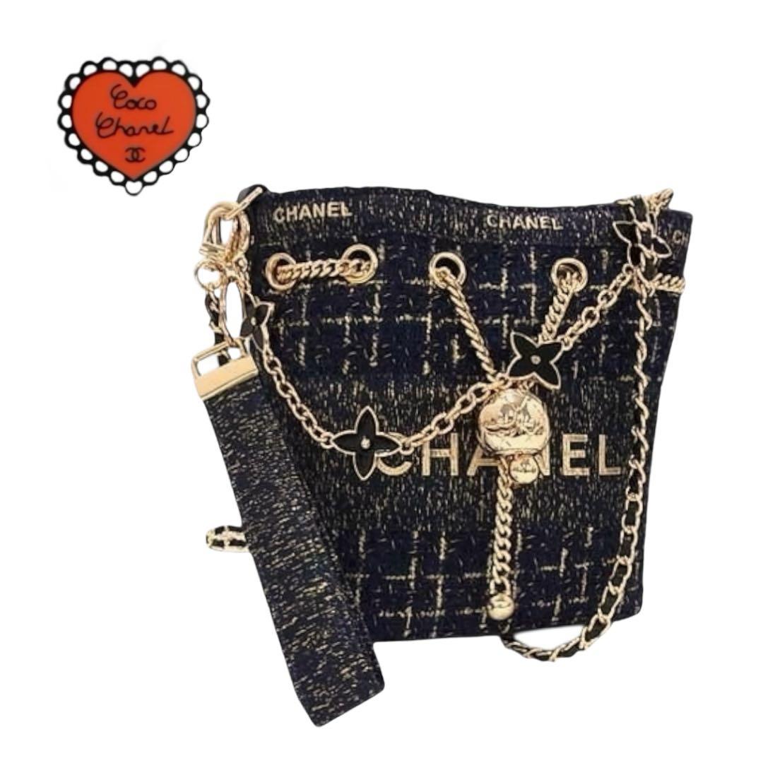 d*n様 【新品未使用】 CHANEL ブラック 黒 ラメ ツイード チェーン