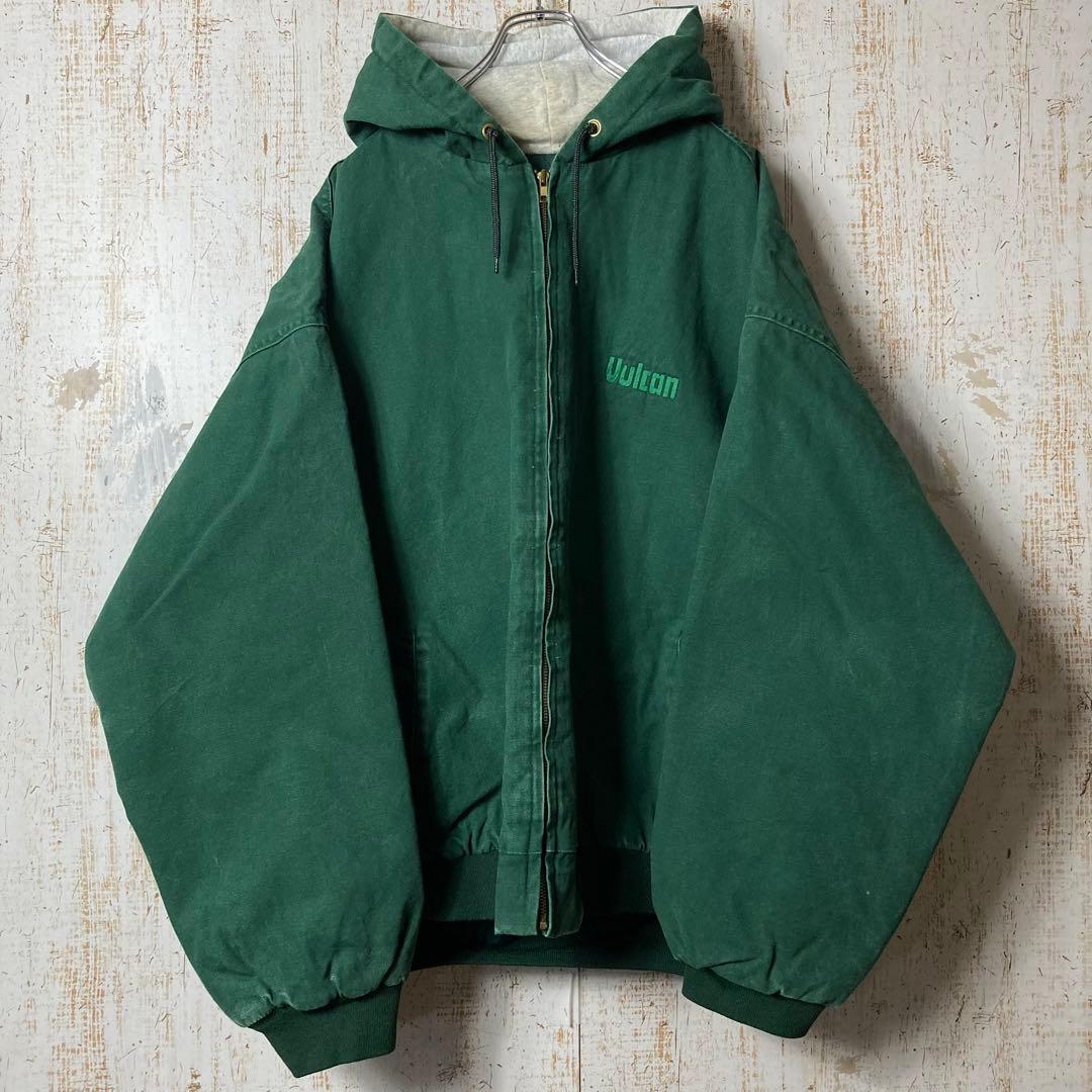 70s80s USA製アクティブ ダックジャケット 企業 グリーン アメリカ古着
