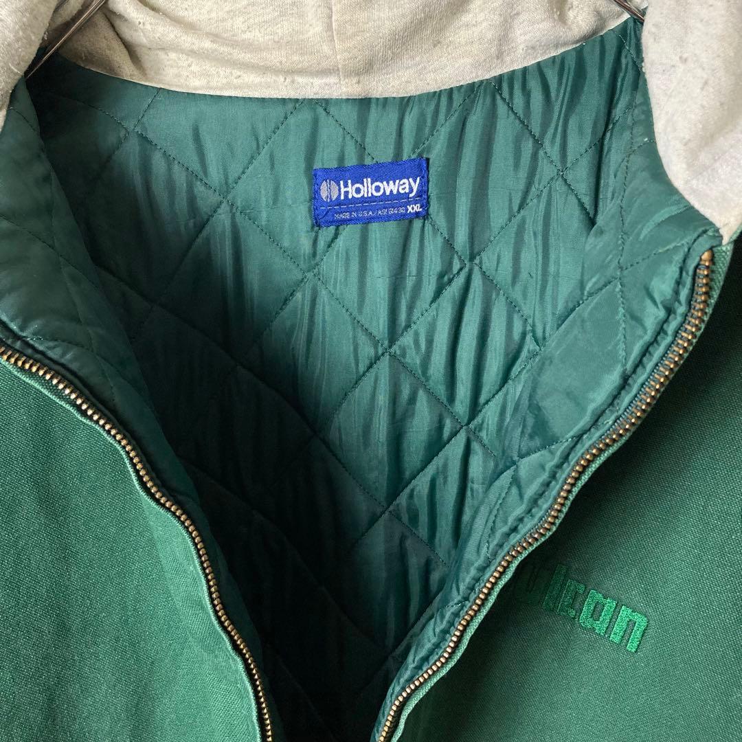 70s80s USA製アクティブ ダックジャケット 企業 グリーン アメリカ古着