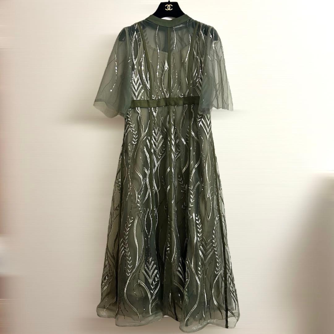 美品✨ Leja スパンコール 刺繍 レース プチハイネック ワンピース S