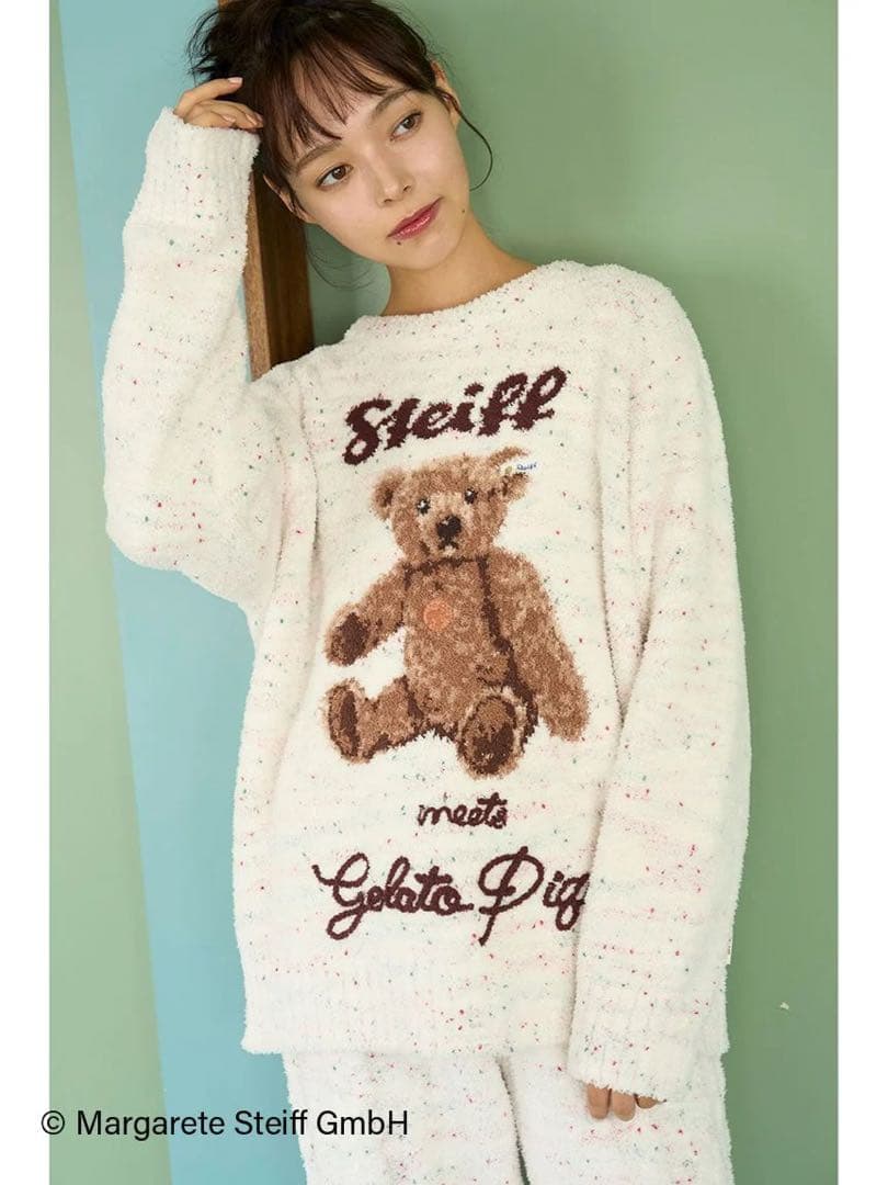 ジェラピケ パウダーネップジャガードプルオーバー ネップアランロングパンツ