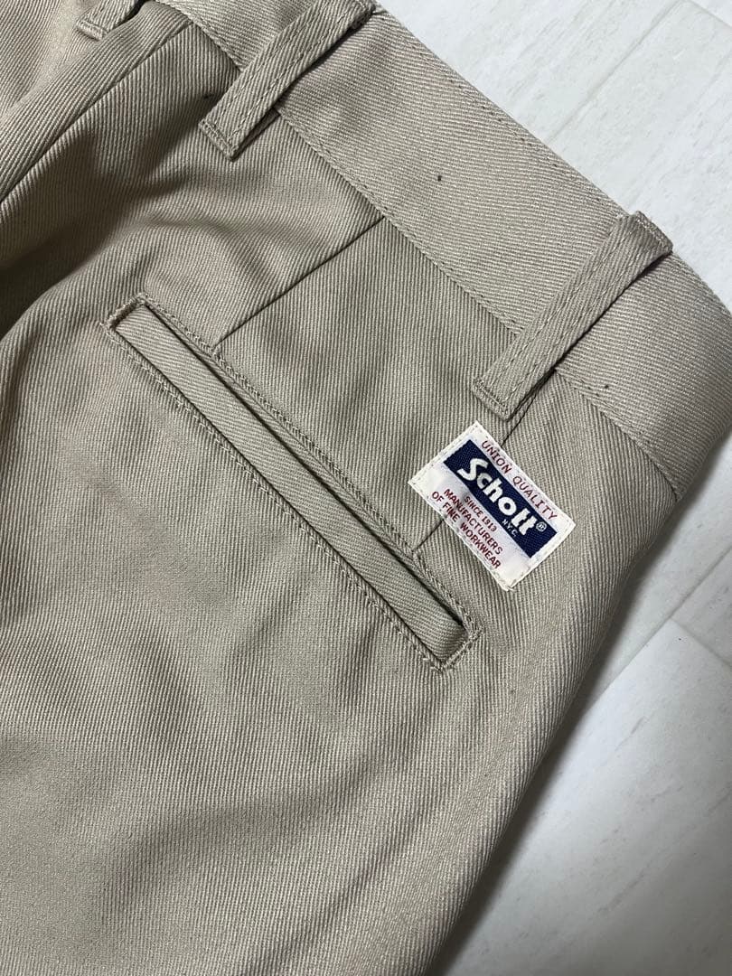 【Schott タックパンツ フラワースタッズ付き】