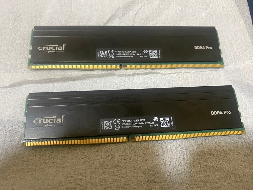 crucial Pro DDR4 32GB(16×2)メモリ 3200MT/s