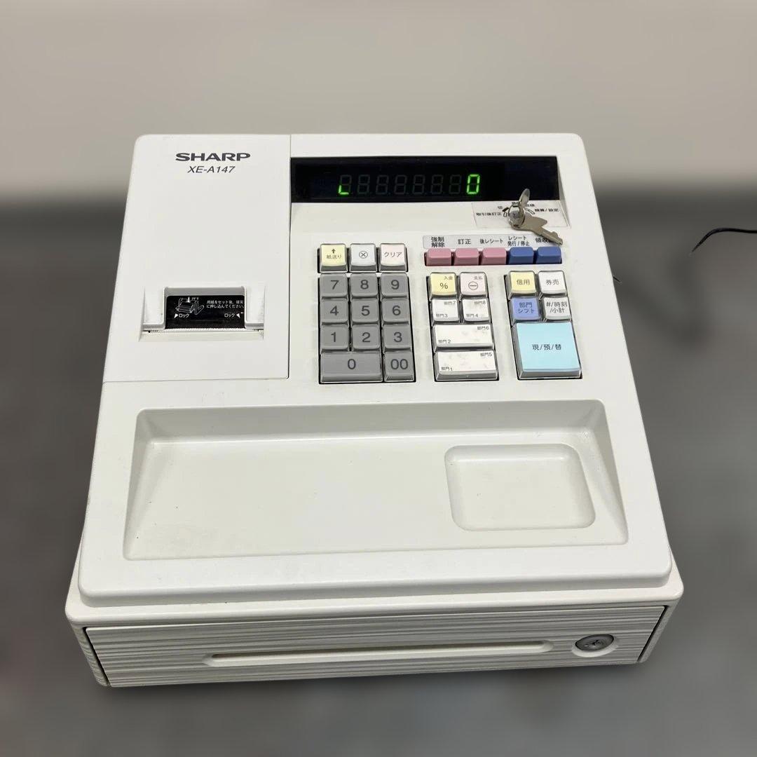 中古シャープ 電子レジスタ ー8部門XE-A147-W ホワイト