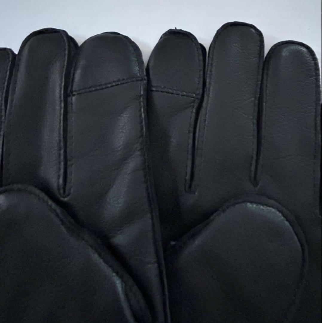 Polo Ralph Lauren メンズ 手袋 羊革 レザー 黒M スマホ対応