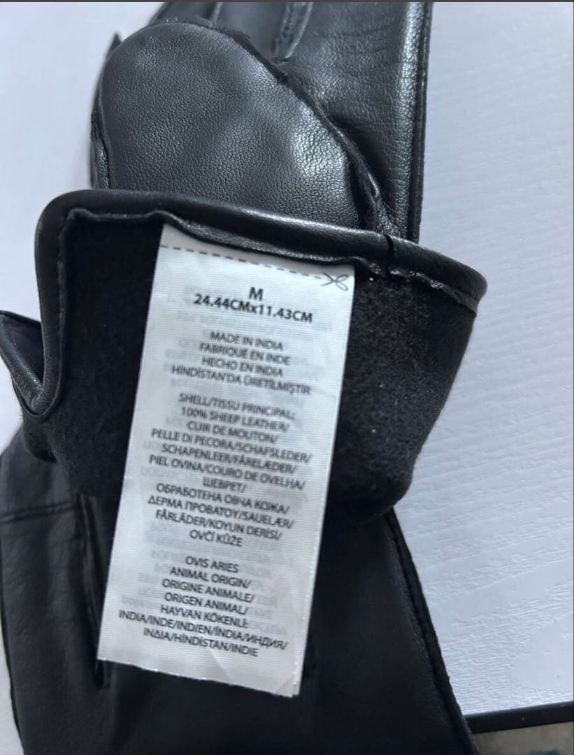 Polo Ralph Lauren メンズ 手袋 羊革 レザー 黒M スマホ対応