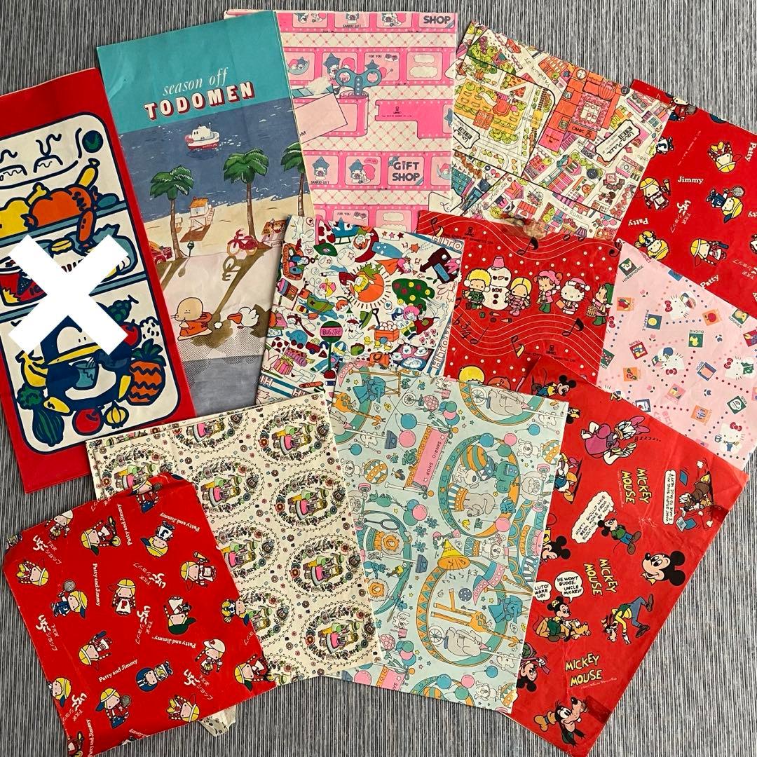 サンリオ ディズニー 昭和レトロ 包装紙 まとめ売り ラッピング 紙モノ