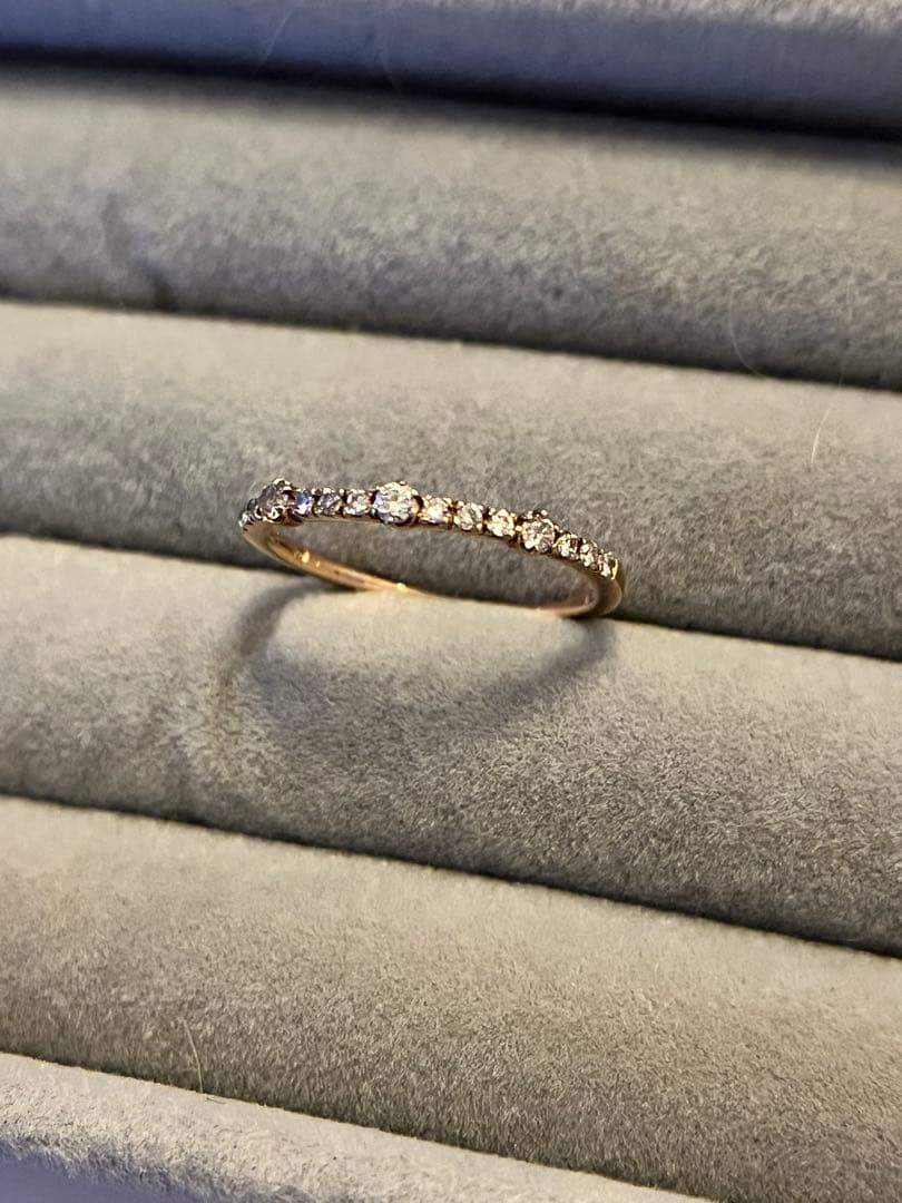 最終K10PGダイヤモンドリング　ハーフエタニティ