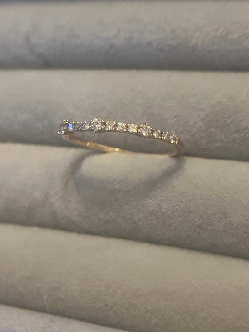 最終K10PGダイヤモンドリング　ハーフエタニティ