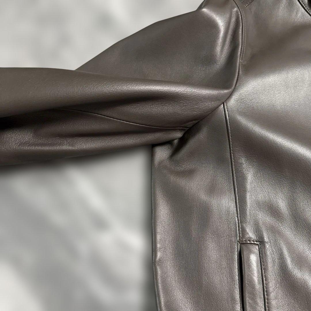 極美品 EMMETI ラムナッパレザー シングルライダースジャケット