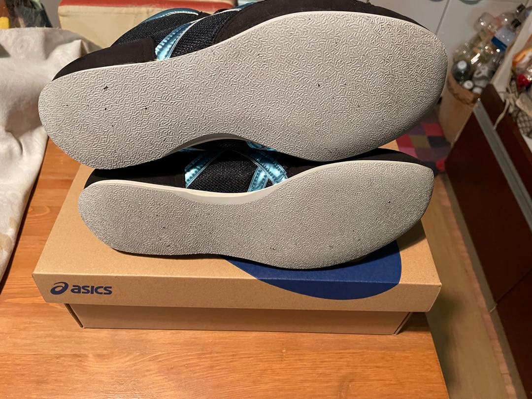 asics ボクシングシューズ　27.5廃盤モデル　ブラック×アイスブルー