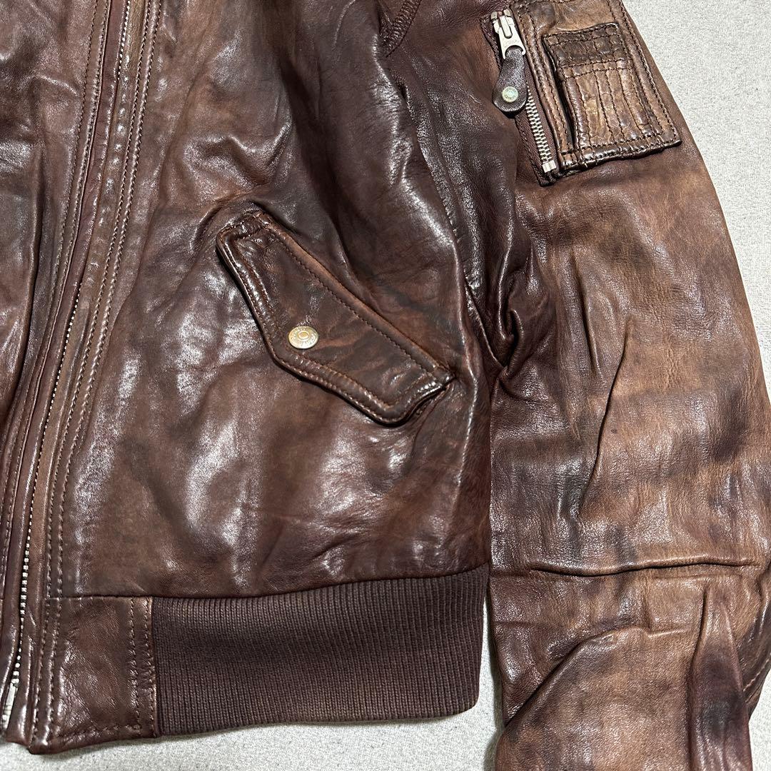 専用★L✨Schott MA-7 MA-1フライトジャケット　ラムレザー　ブラウ