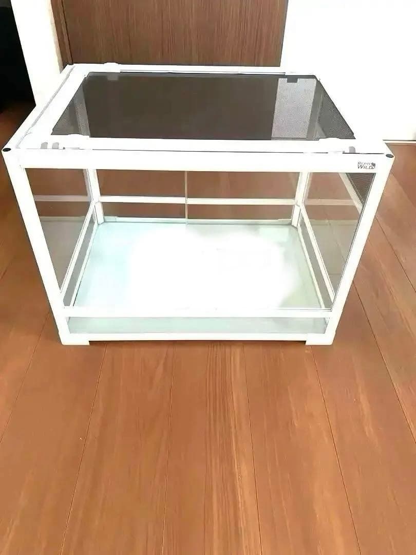 ガラス飼育ケース ホワイト 中型 上部開閉式60×45