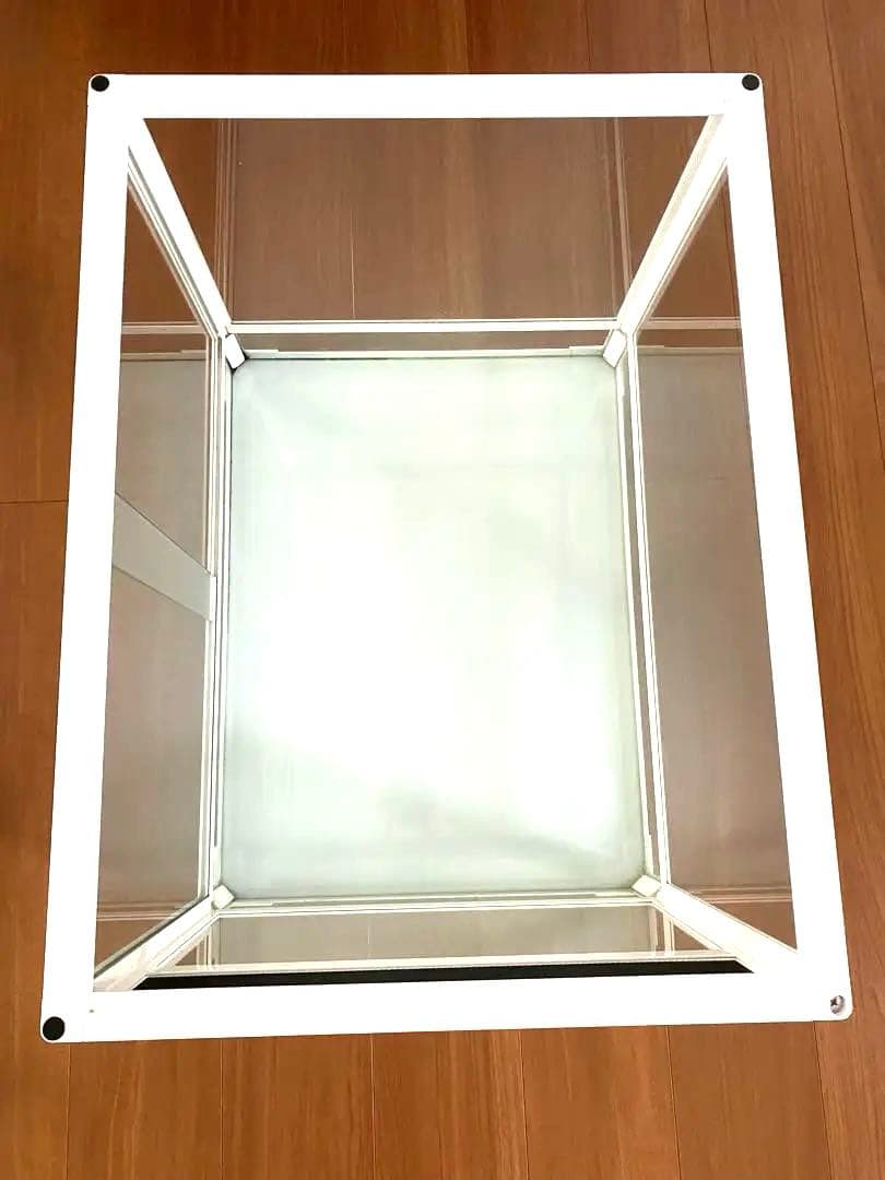 ガラス飼育ケース ホワイト 中型 上部開閉式60×45