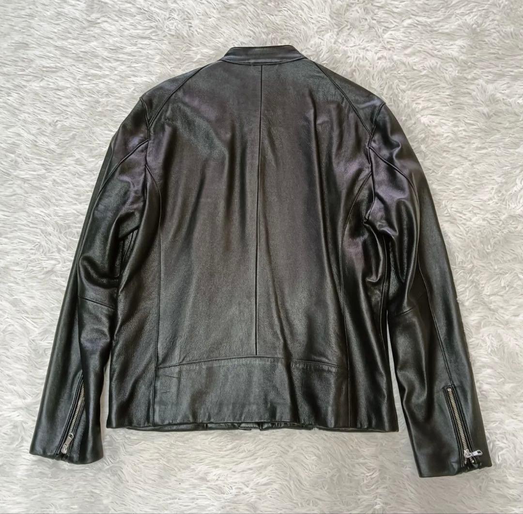 【極美品】ナノユニバース 本革 ラムレザー ライダースジャケット シングル L