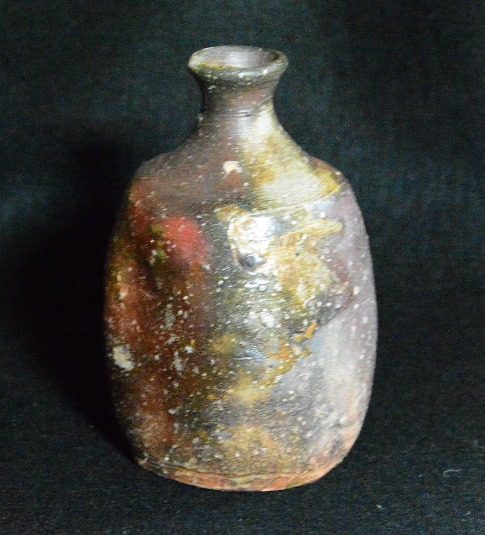 人間国宝　金重陶陽　窯変三角徳利