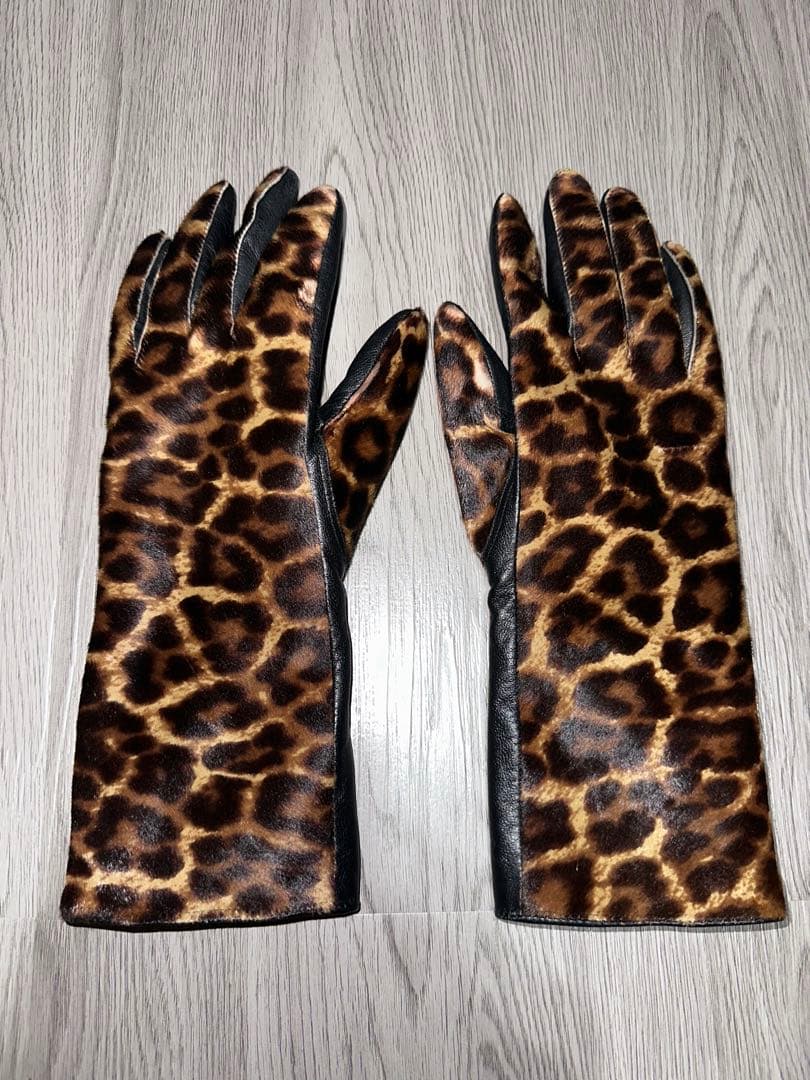 【lamb leather】豹柄ハラコgroove