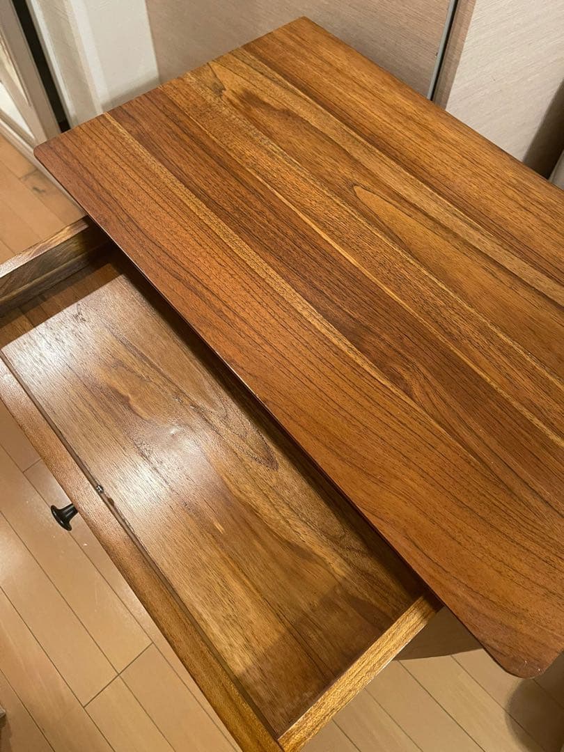 木製シンプルテーブル 引き出し付き