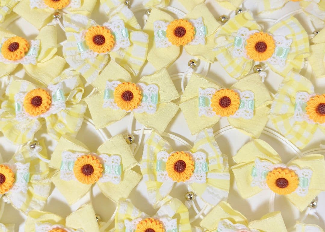 背景布夏BA④　ペット撮影用フォトブース　向日葵　ヒマワリ　トリミングチョーカー