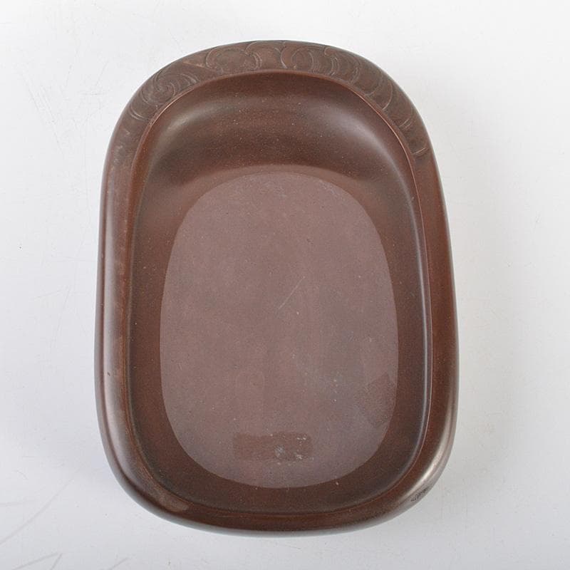 書道具　二代目　相馬羊堂作　紅渓石硯　C　6296