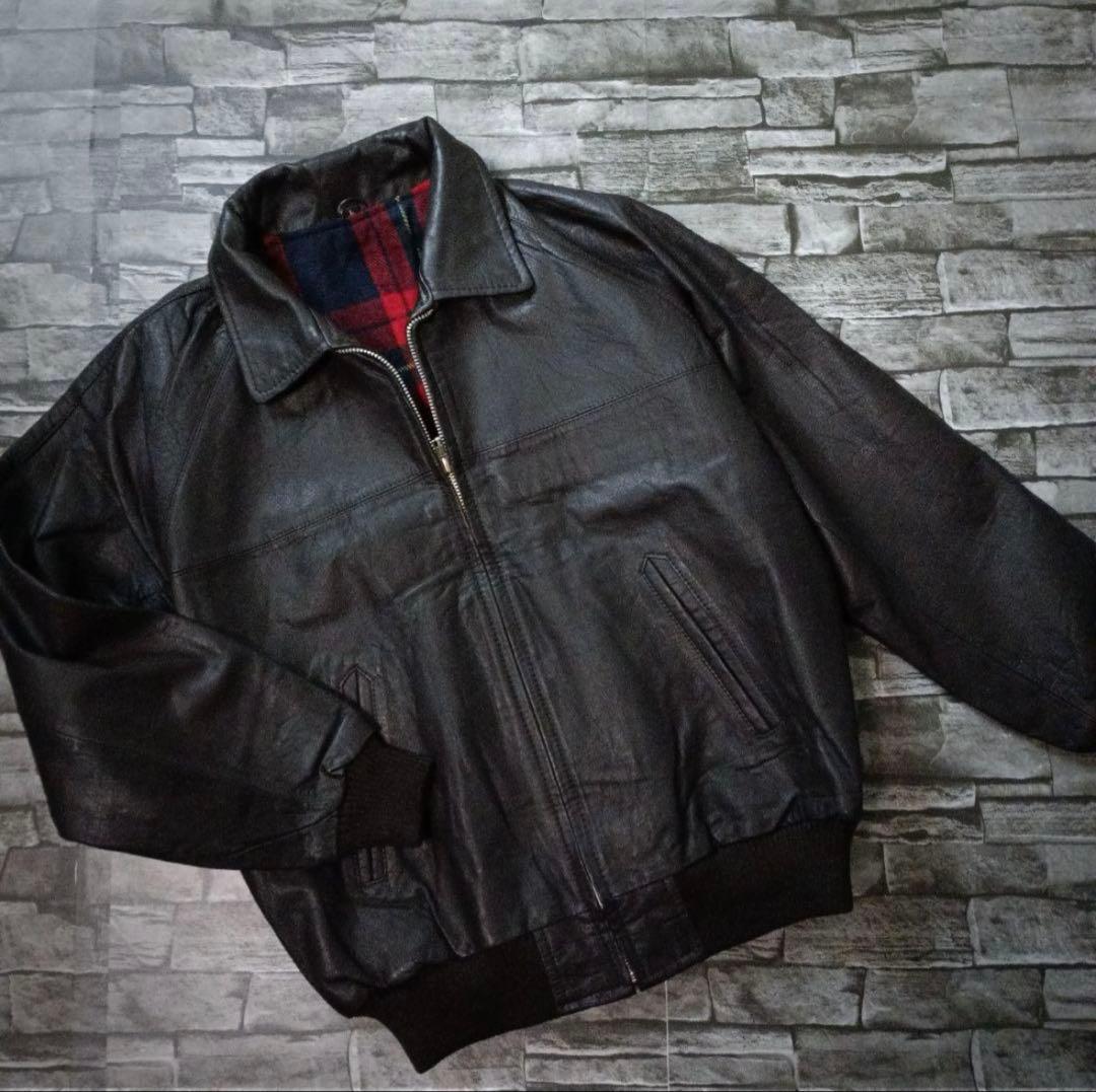 デッドストック★昭和レトロな革ジャン リアルレザージャケット 当時物