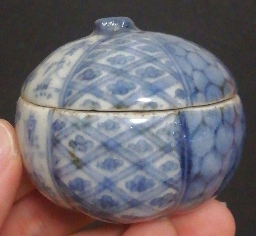 五良太甫　呉祥瑞　染付　香合　共箱　茶道具