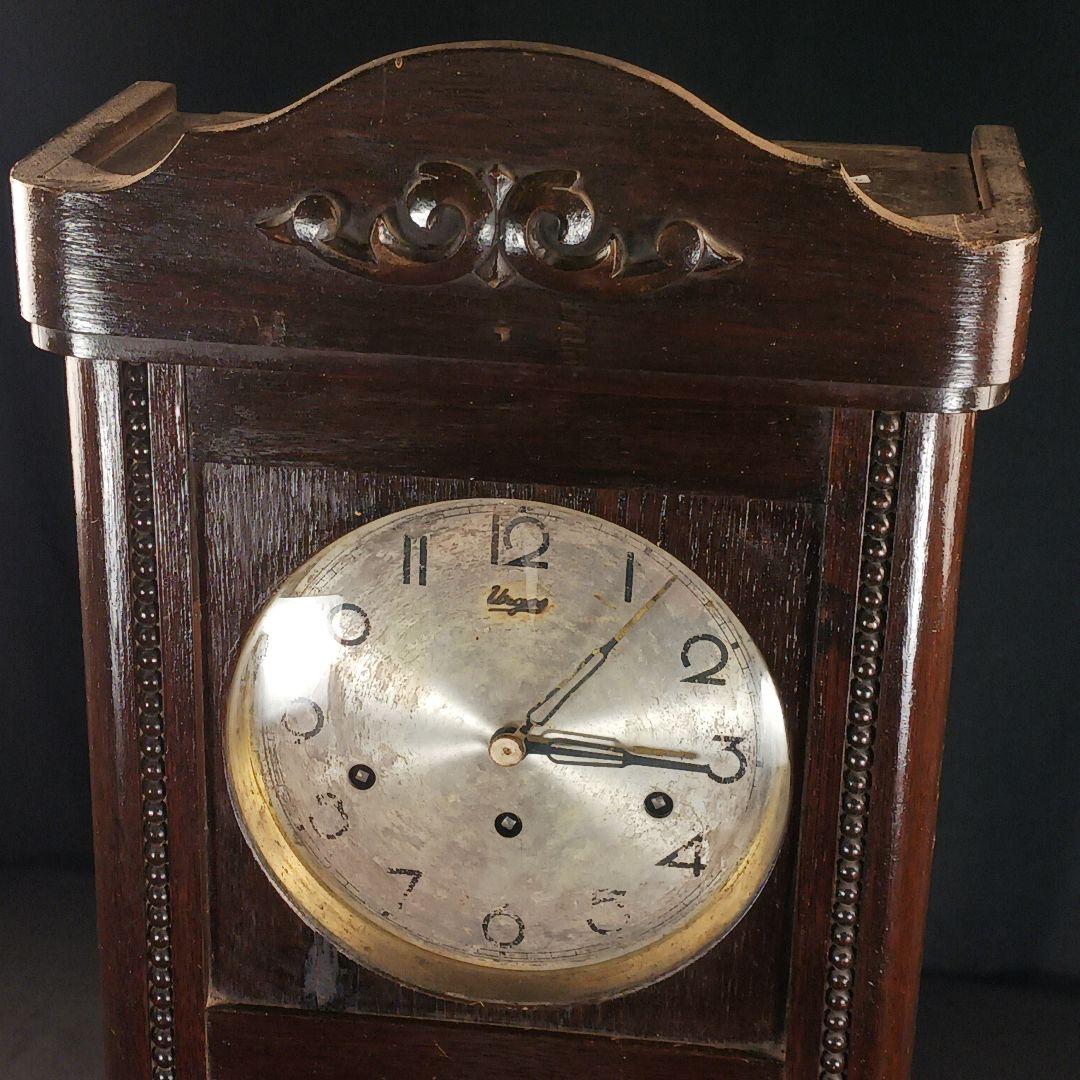 アンティーク 柱時計 壁掛け時計 振り子 ゼンマイ式