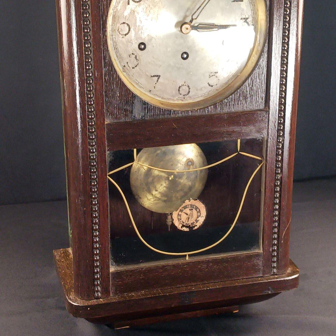 アンティーク 柱時計 壁掛け時計 振り子 ゼンマイ式