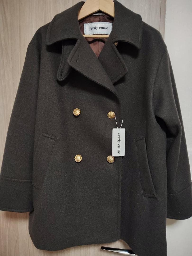 タグ付き 2025AW　fredy emue ウール混ミドル丈Pコート