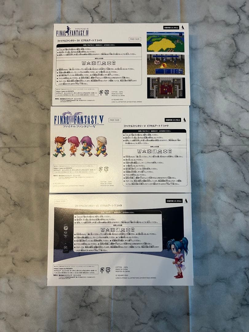 ファイナルファンタジーⅣ.Ⅴ.Ⅵ ピクセルアートTシャツセット　FF4.5.6