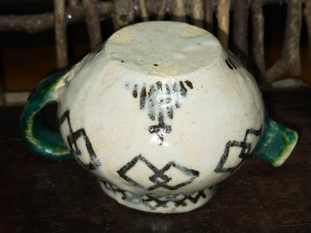 ♥織部　急須　単孔　鉄砲口　骨董　古玩