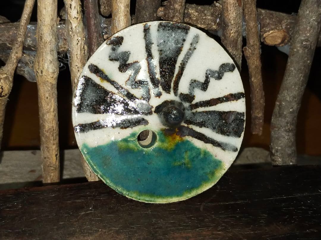 ♥織部　急須　単孔　鉄砲口　骨董　古玩